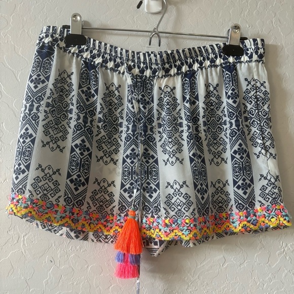Rococo Sand REVOLVE Boho Silk Tassel Shorts Embroidered Small Resortwear - Picture 8 of 13